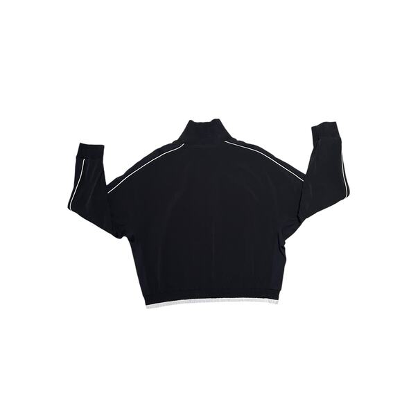 Athleta Brooklyn Track Bomber Jacket - Black / White Stripes - Zip Pockets - L - Picture 3 of 6